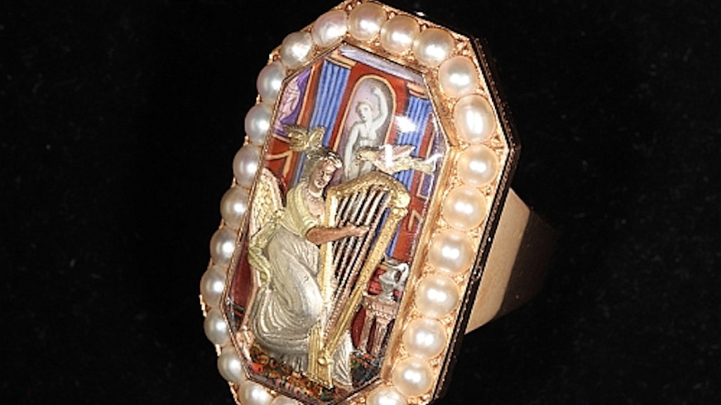 Fingerring mit Figurenautomat und Musikwerk - wohl Isaac-Daniel Piguet, Genf, um 1803
