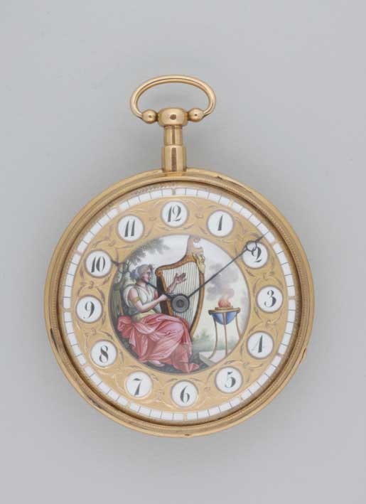 Taschenuhr mit Viertelstunden-Repetition und Zylinder-Musikwerk.