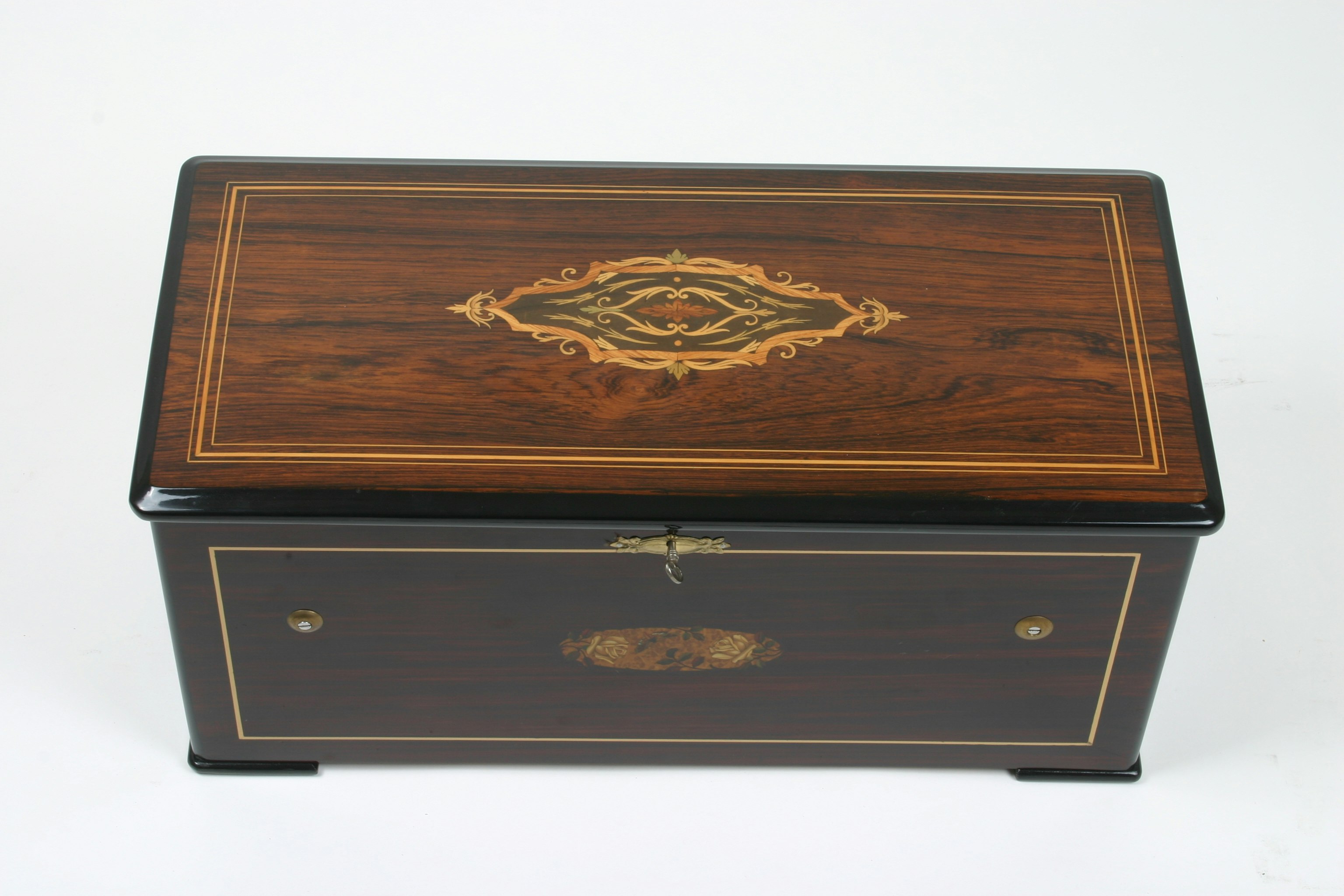 Musikdose Voix Celeste mit durchschlagenden Zungen, 8 Melodien,
Ste-Croix um 1870