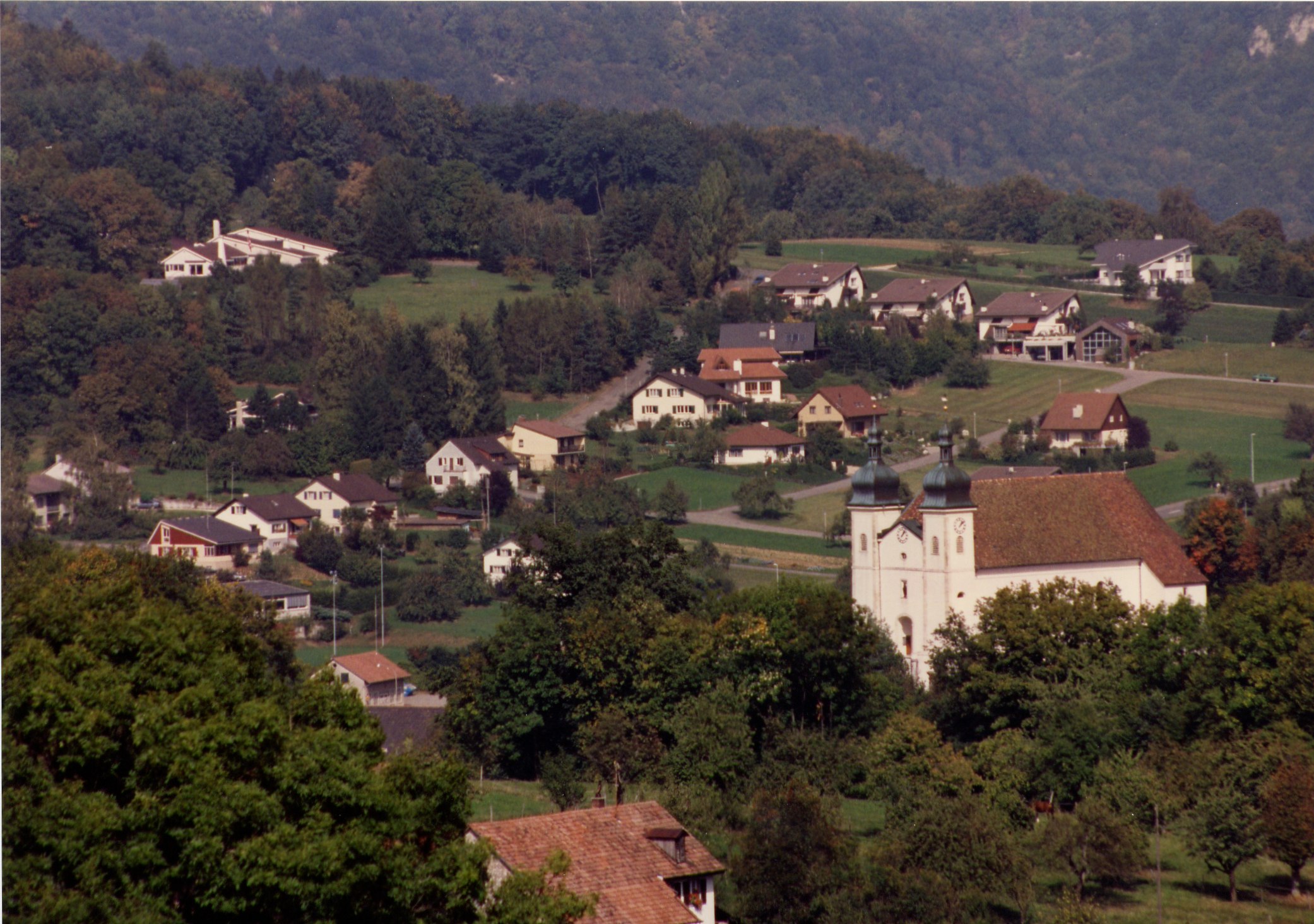 Ansicht auf Seewen mit Blick auf das alte Museum für Musikautomaten