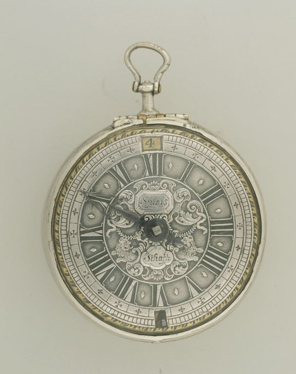 Silberne Taschenuhr (Oignon) 1. Hälfte 18 Jh.