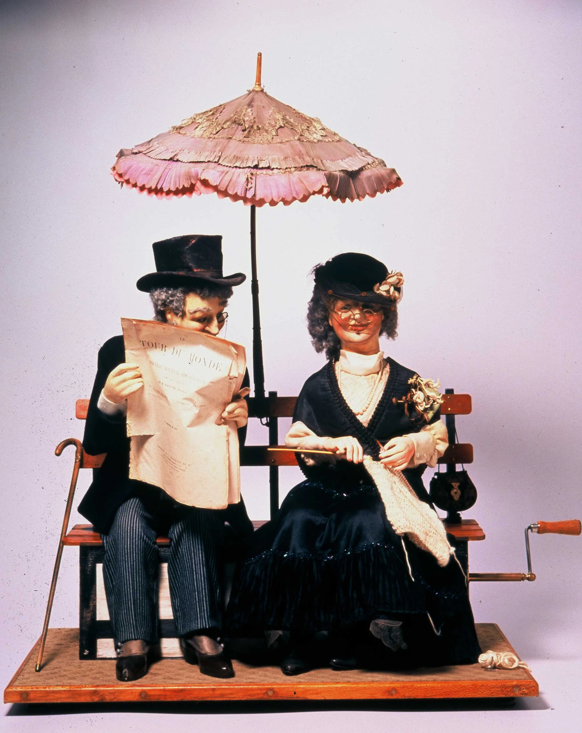 Elderly couple on a park bench
