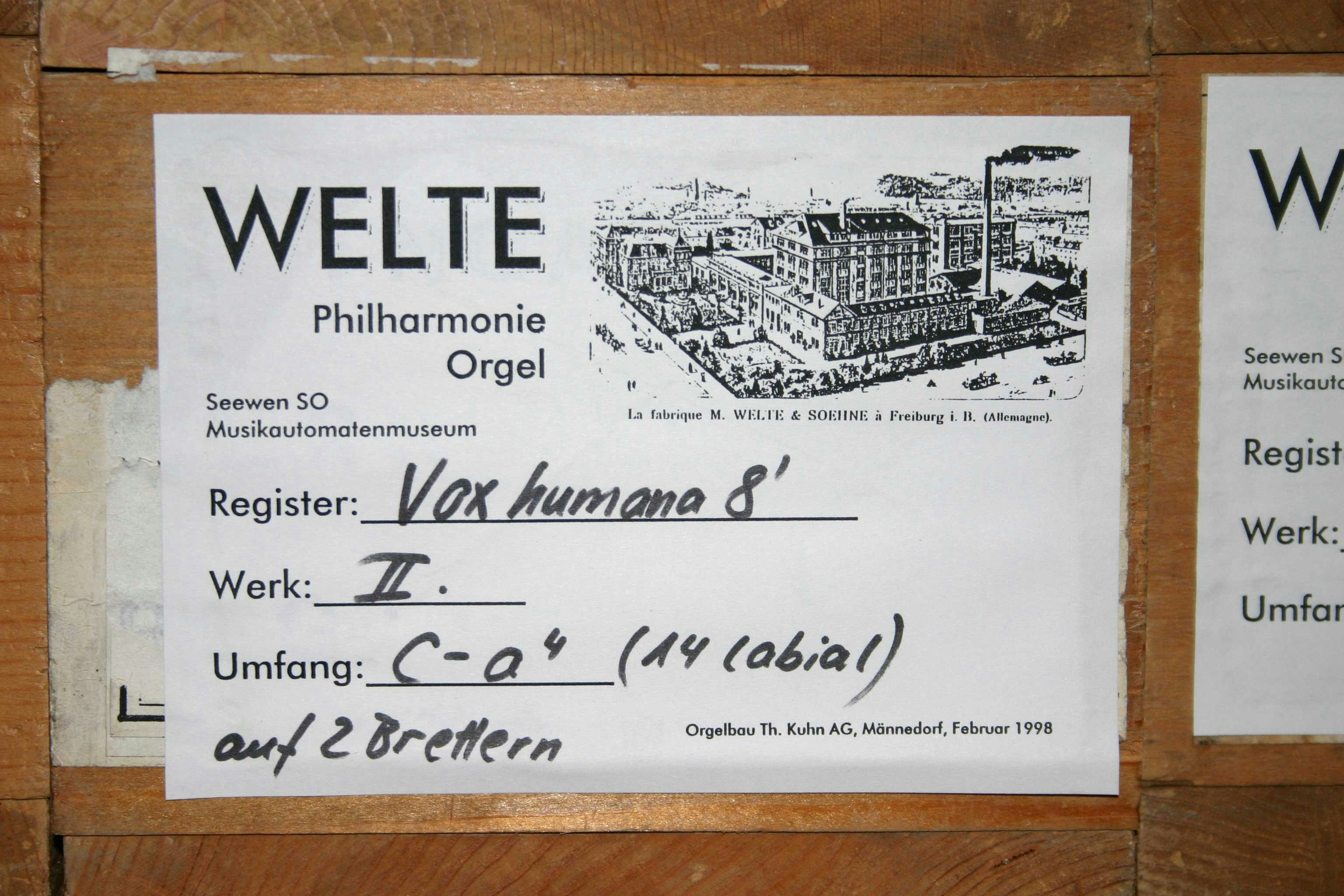 Orgelbau Kuhn's workshop premises