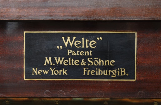 Console amovible Welte, plaque de fabrique