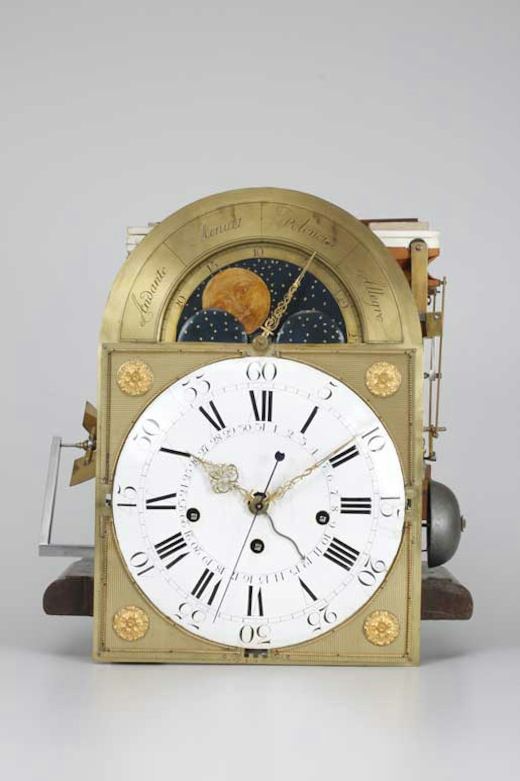 Horloge de plancher avec jeu de flûtes et de harpe