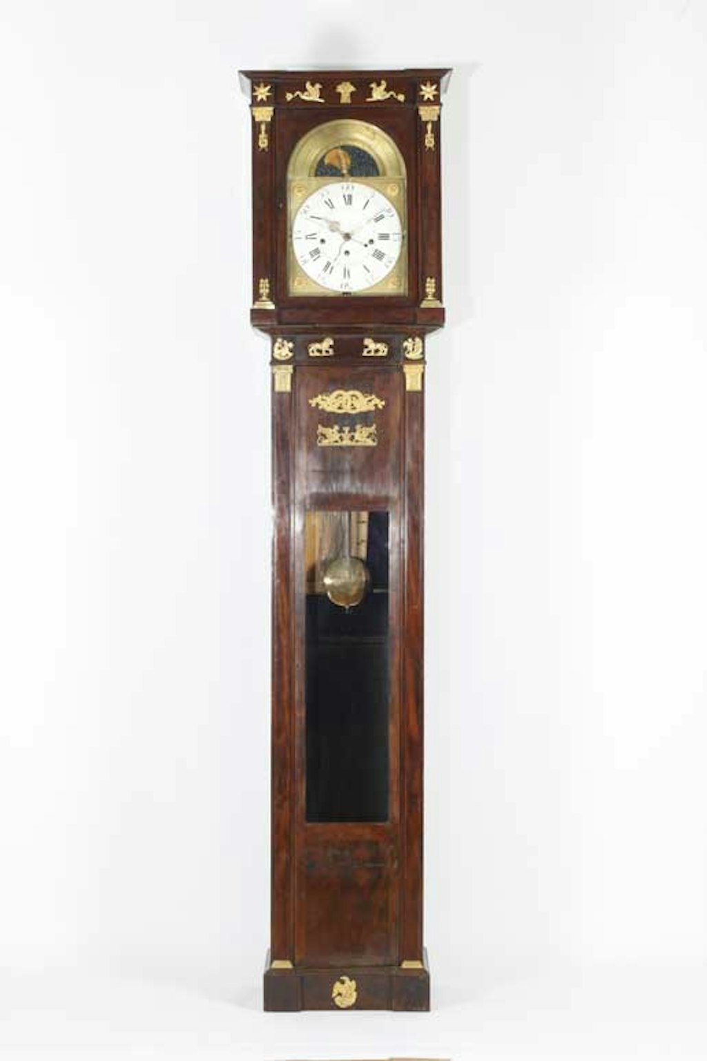 Horloge de plancher avec jeu de flûtes et de harpe