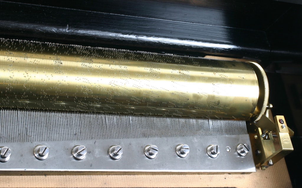 Dettaglio, Scatola musicale Mandoline Basse, 4 melodie, B. Troll Fils, Ginevra verso 1875